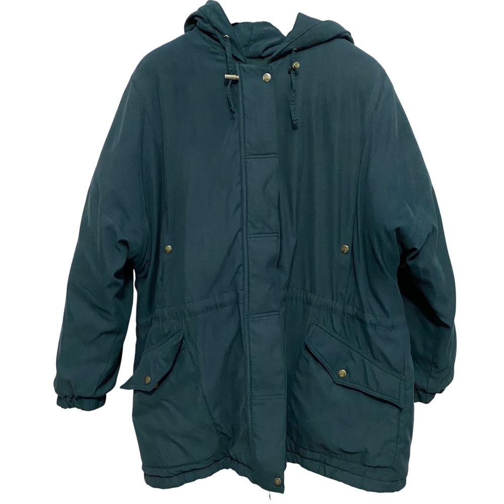 Vtg Larry Levine Heavyweight Full Zip Hooded Parka Coat Unisex L Gorpcore Winter
